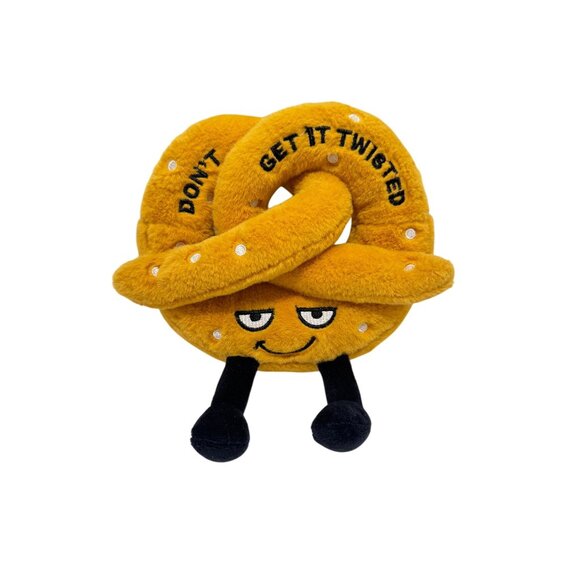Punchkins "Don't Get It Twisted" Pretzel Plush 7" Wide Brown Stuffed Animal - Picture 1 of 3